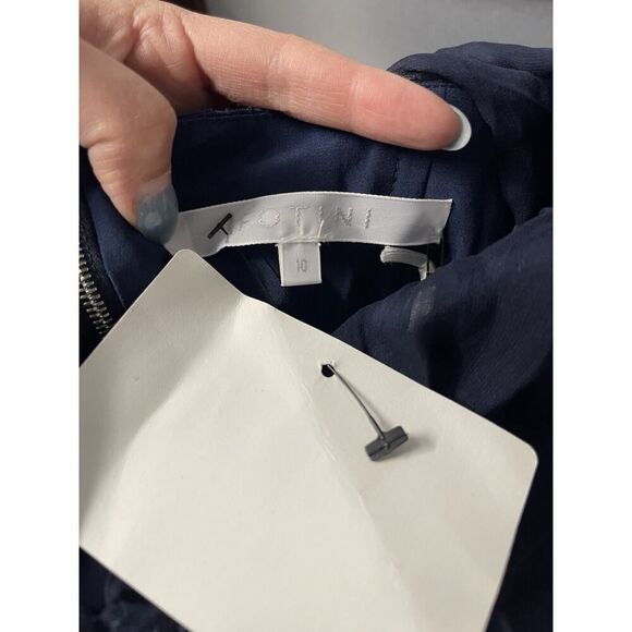 Fotini blue silk high collar chiffon overlay victorian corset size 10 - Picture 7 of 9